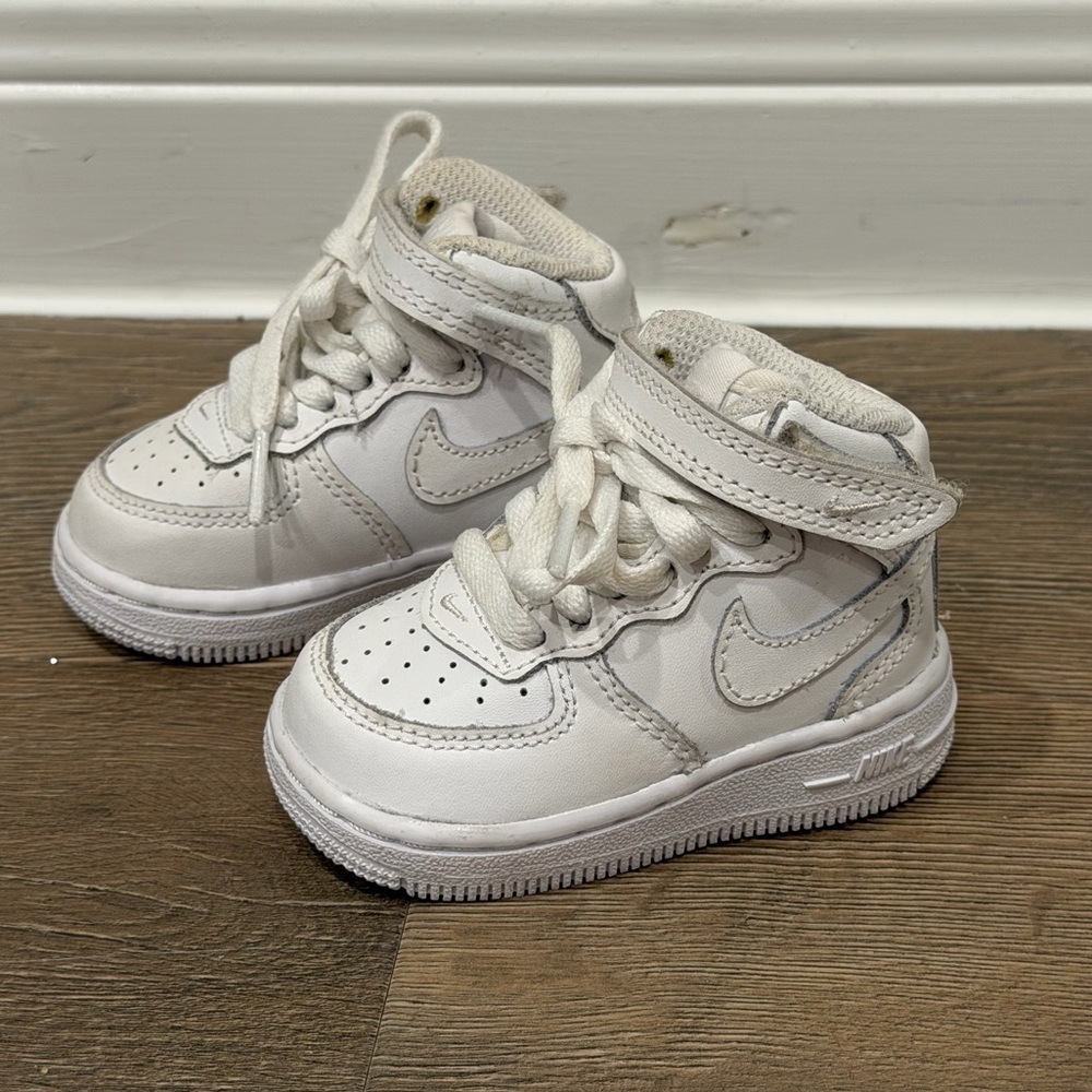 Nike Air Force Mid 1 White Baby Toddler Sneaker Shoes 3c
